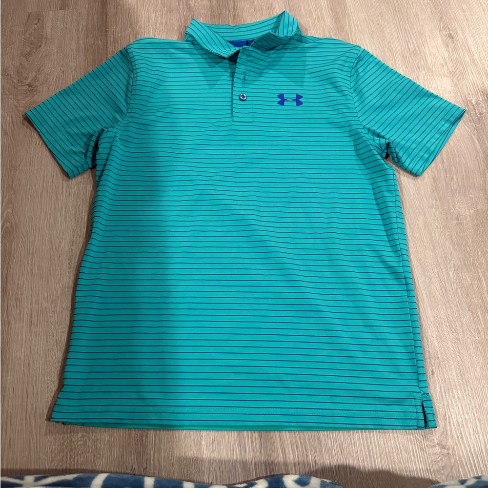 Under Armour golf polo - green and blue stripes #golfwear
Youth XL